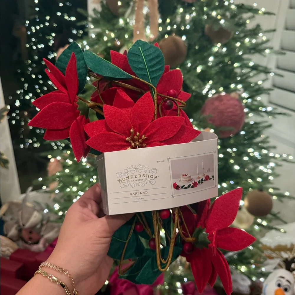 Target wondershop felt poinsettias garland 6 ft